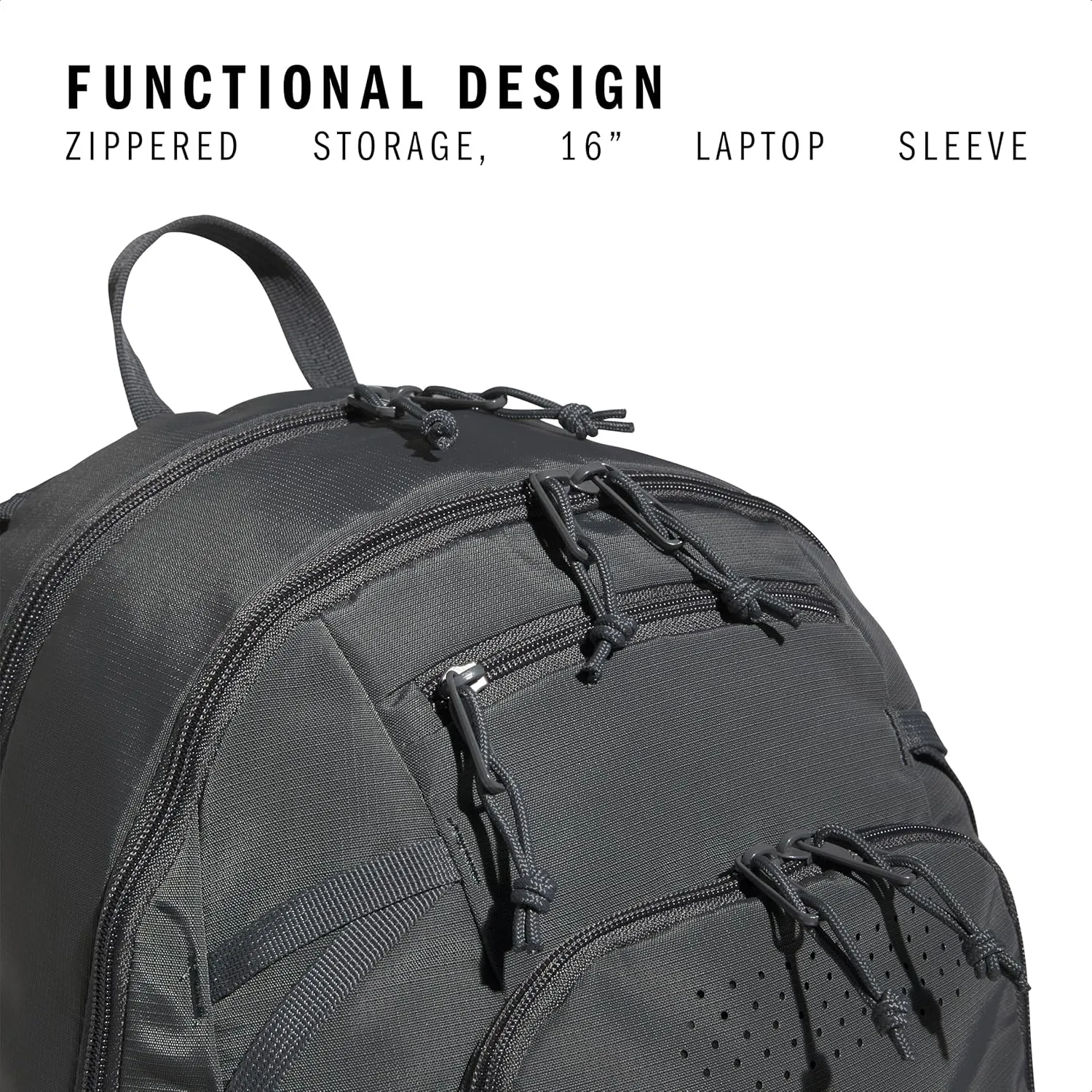 adidas Defender 5 Team Sports Backpack (33L) Durable Large Athletic Gym Laptop Travel Bag, Dark Grey, One Size