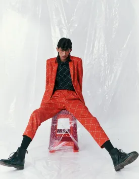 Ban-Doh Classic Floral Suit Jacket (Red)