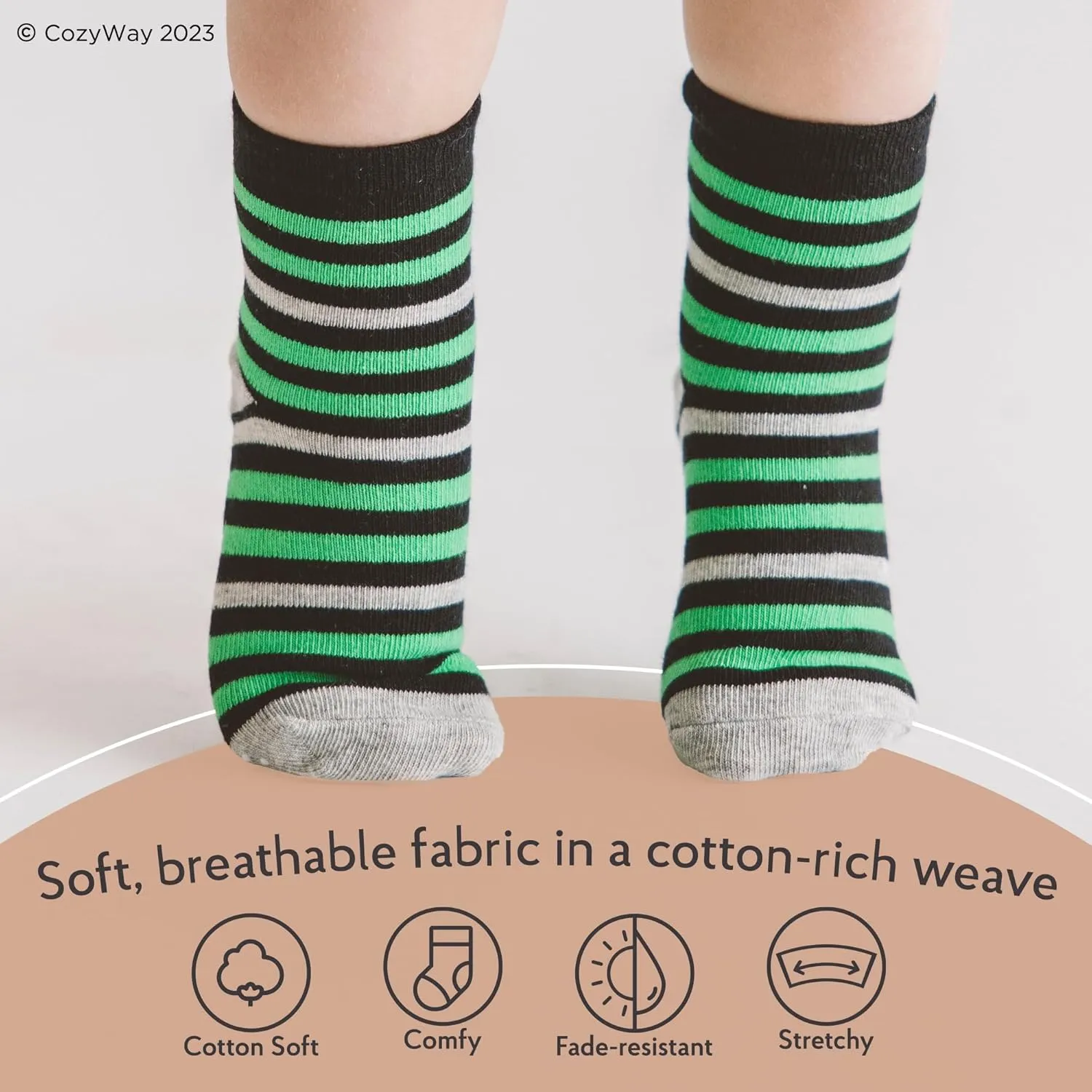 CozyWay Baby & Toddler Socks With Grippers Non Slip Low Cut Grip Socks for Girls and Boys Soft Comfy Cotton - 14 Pack