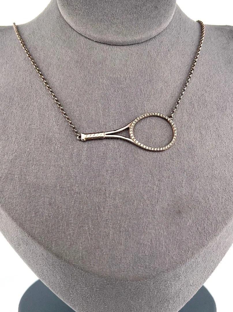 Diamonds Galore 1.5" Tennis Racket Necklace