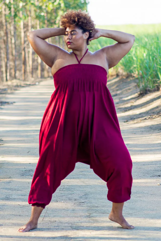 Plus Size Burgundy Classic Pants