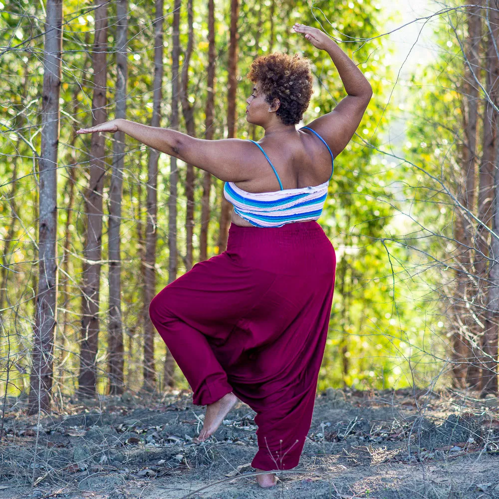Plus Size Burgundy Classic Pants