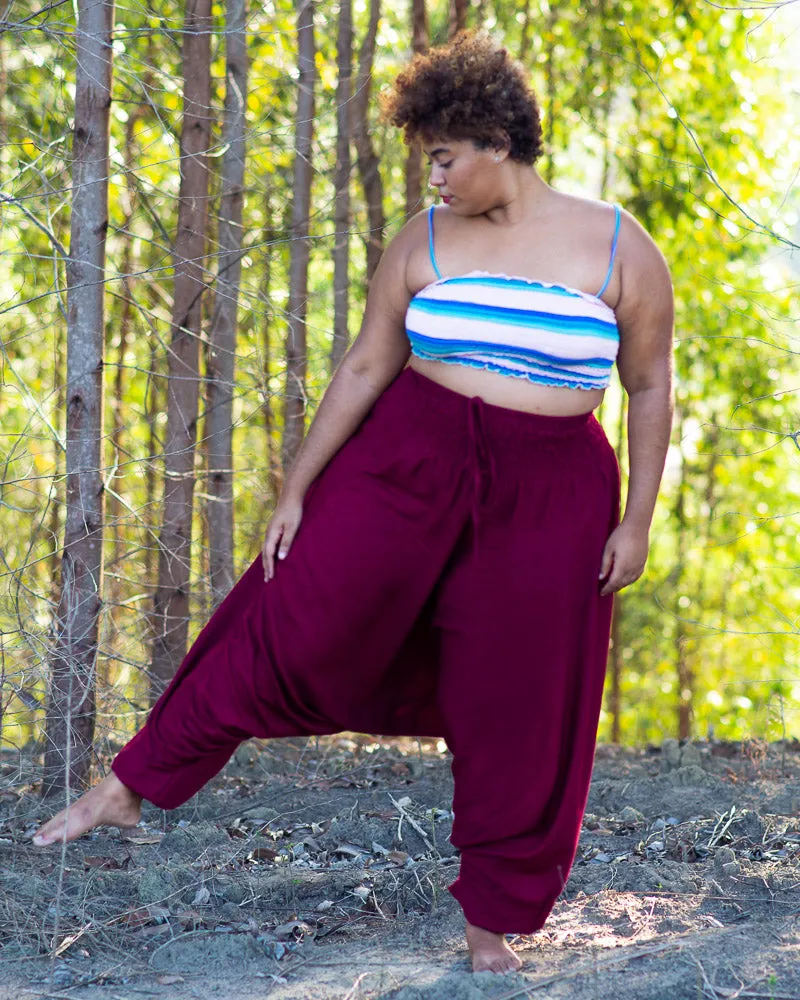 Plus Size Burgundy Classic Pants