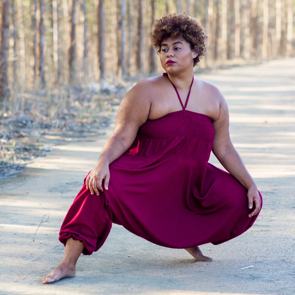 Plus Size Burgundy Classic Pants
