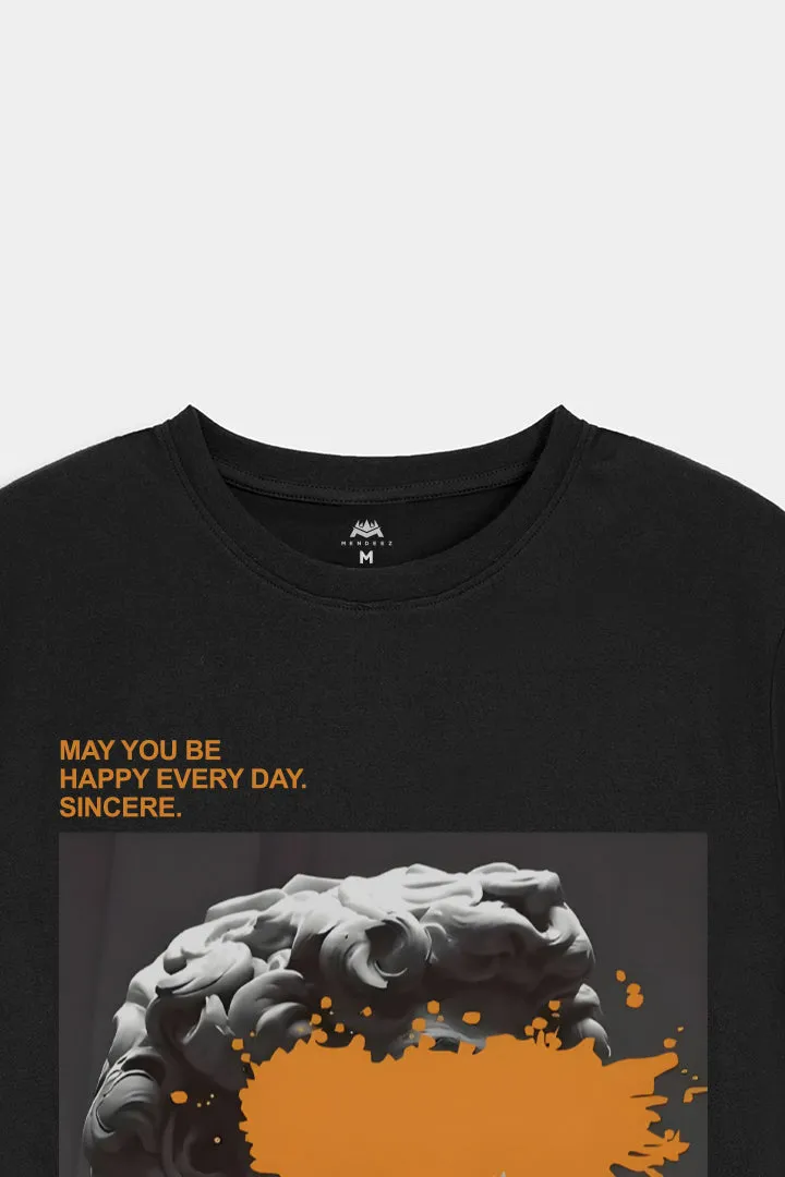 Printed Graphic Tee - Black
