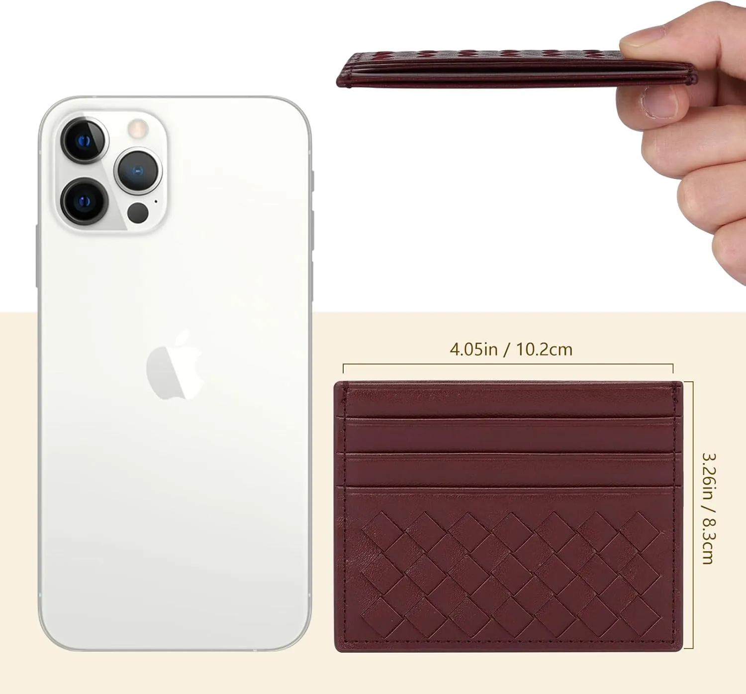 Unaone Slim Minimalist Wallet - Credit Card Holder, Leather Front Pocket Wallet Card Case for Men & Women, Burgundy